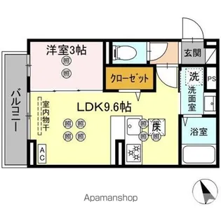 グランドメゾン大内町【103号室】の間取り