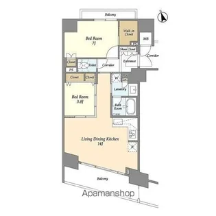 コンフォリア芝浦バウハウス【7階】の間取り