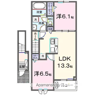 ハレレアⅡB【2階】の間取り