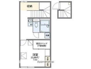 レオパレス新町【203号室】の間取り