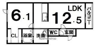 1LDKの間取り画像