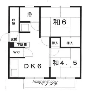 尾本ハイツ【202号室】の間取り