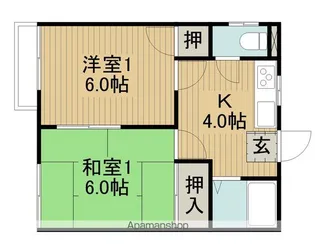ハイツおくの【202号室】の間取り