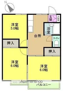 かもめハイツ【203号室】の間取り