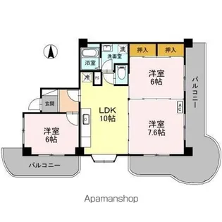 グランディール東山【4階】の間取り