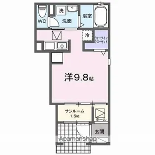ファイオレフト サウス【1階】の間取り