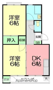 鶴巻ハイツA棟【2階】の間取り
