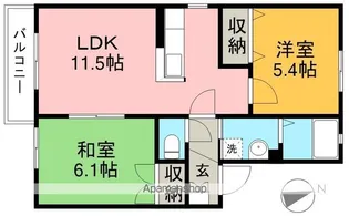 メゾントランキル B棟【2階】の間取り