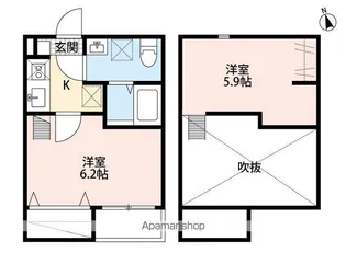 ヴィラージュ小田原【2階】の間取り