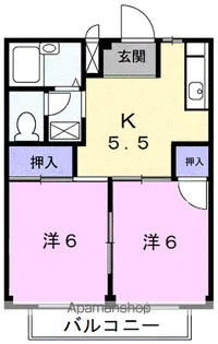 ハイツ三光【2階】の間取り