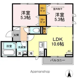 マイプレイス東照宮 A【2階】の間取り