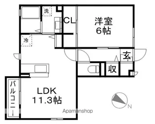 長野県長野市上松2丁目【アパート】の間取り