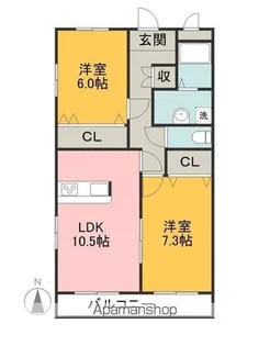 ベルボナール【3階】の間取り
