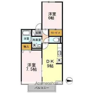サンテュール【1階】の間取り