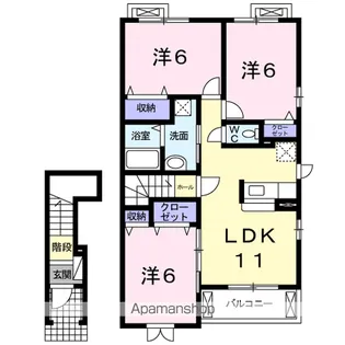 グランクリュー上の原【2階】の間取り