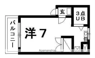 シャンブル南浦和【1A号室】の間取り