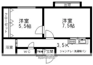 澄川第三銀座パレス【406号室】の間取り