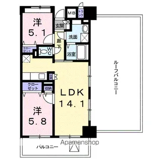 パーシモンフィールド【9階】の間取り