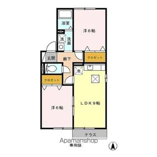 ディアコート AB【B101号室】の間取り