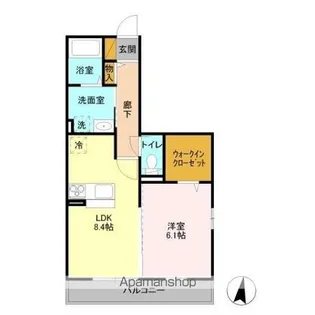 シェグラヴェート【2階】の間取り