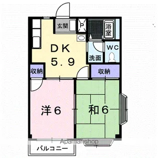 K・ファミリーハイツⅠ【1階】の間取り