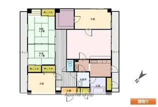 サンハイツ金田【601号室】の間取り