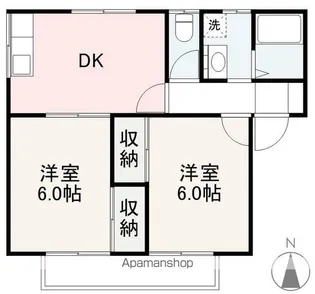 ガーデンヒルズ鬼無【A202号室】の間取り