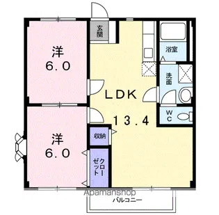 ベルルーム 94【1階】の間取り