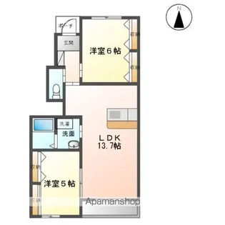 サンパレス・キワ【1階】の間取り