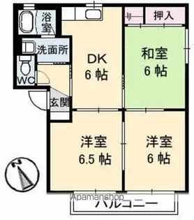 グレース曙 E棟【202号室】の間取り