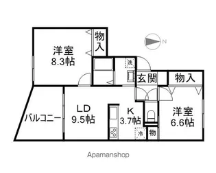長野県長野市大字栗田【マンション】の間取り