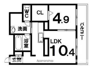 コーポS&K【2-D号室】の間取り