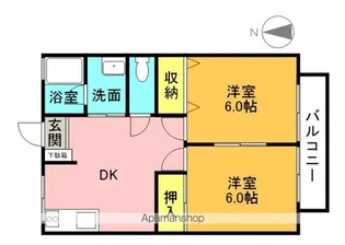 サカモトウエストⅡ【203号室】の間取り