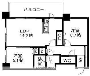レジディア円山北5条【10階】の間取り