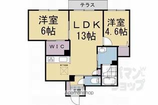 グリーンフィールド桃山【103号室】の間取り
