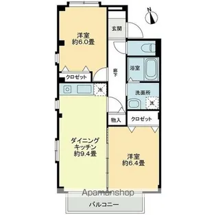 フォブール沖【206号室】の間取り