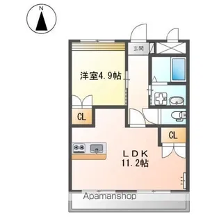 WISTERIA 六条 Ⅰ【3階】の間取り