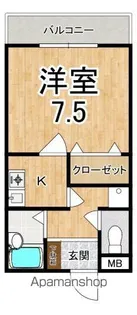 サンライズカワムラPARTⅡ【1階】の間取り