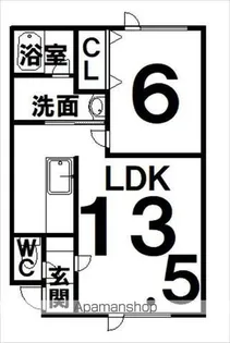 プレシャスハウス【2-B号室】の間取り