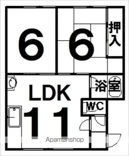 2LDKの間取り画像