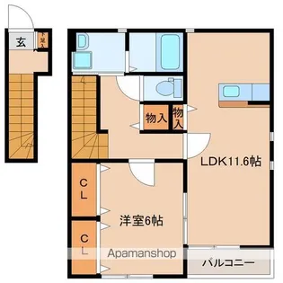 仮)多賀城新田アパートA棟【201号室】の間取り