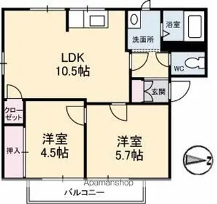 エステートパールⅡ【2階】の間取り