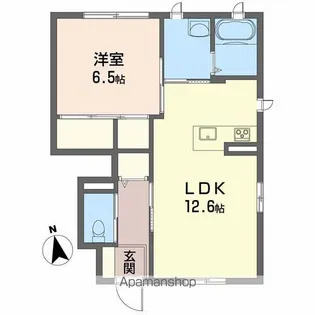 クレセオSAKURA B棟【1階】の間取り