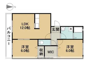 グランジョヴィアル【2階】の間取り
