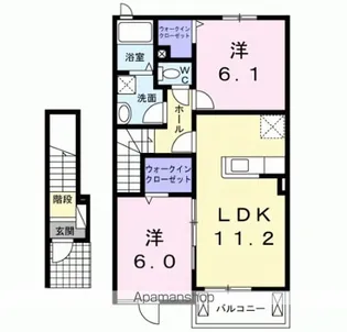 ボヌールKM B【2階】の間取り