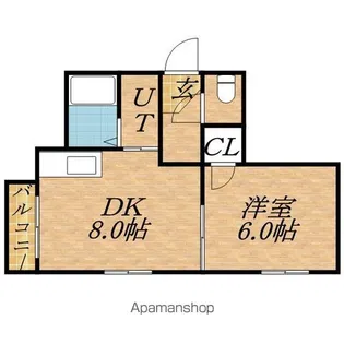 オムニコート【403号室】の間取り