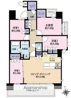 ル・シェモア鴨江Ⅱ【2階】の間取り