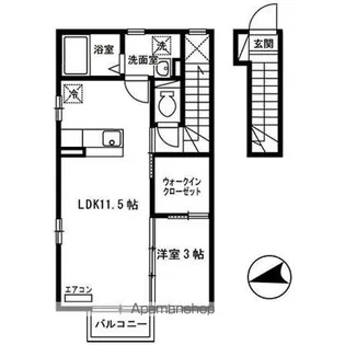グランモア手形【206号室】の間取り