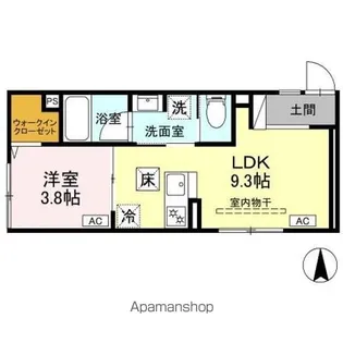 セレスティア竹の塚【1階】の間取り