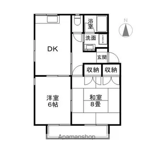 サンヴィレッジ・三輪【1階】の間取り